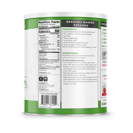 ReadyWise Freeze-Dried Buttered Broccoli - 12 Serving #10 Can