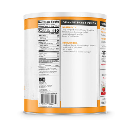 ReadyWise Orange Drink Mix - 86 Serving #10 Can