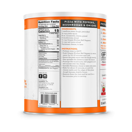 ReadyWise Dried Red & Green Bell Peppers - 153 Serving #10 Can
