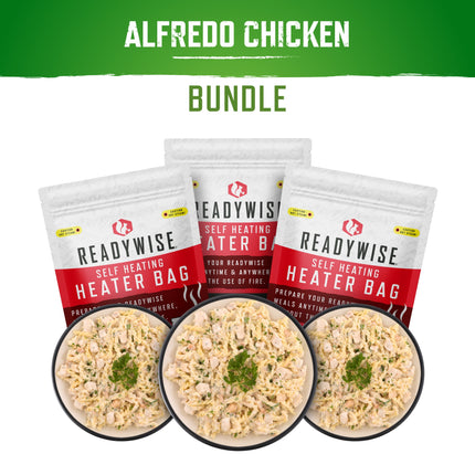ReadyWise Self Heating Kit - Pasta Alfredo with Chicken + Snack Bundle
