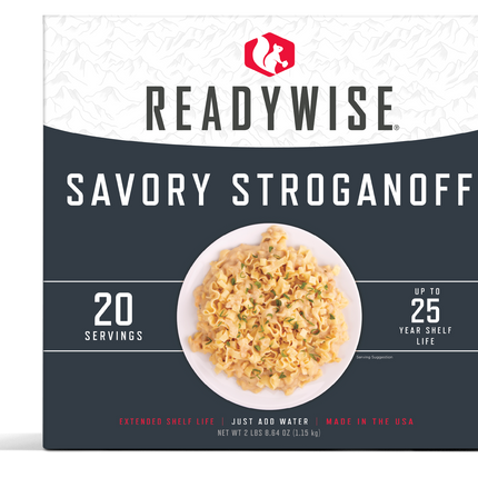 ReadyWise Emergency Food Favorite - Savory Stroganoff (5 x 4 Serving Pouches)